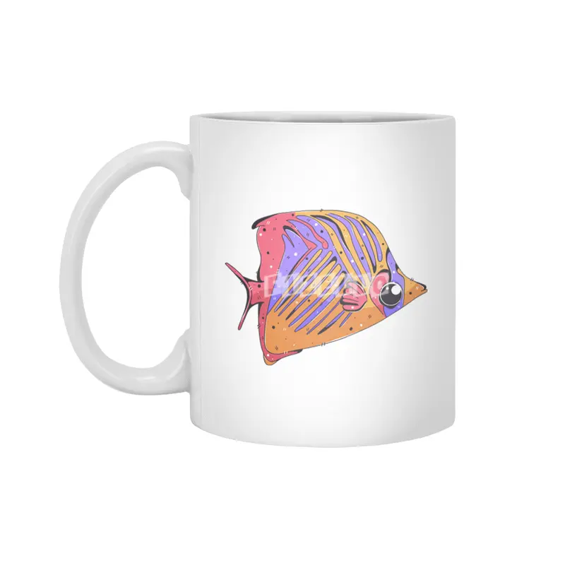Threadfin Butterflyfish Beyaz Kupa