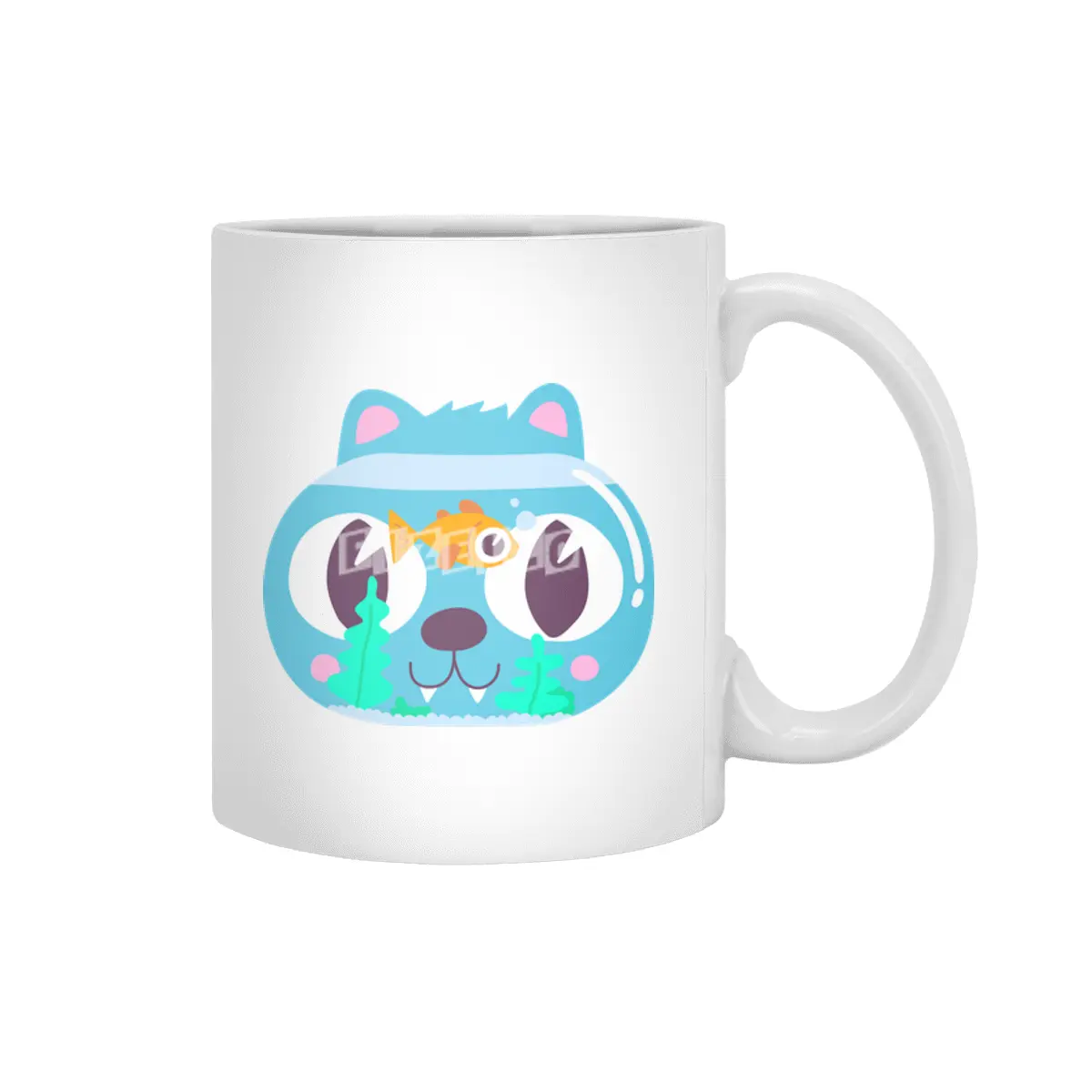 Cat & Fish Beyaz Kupa