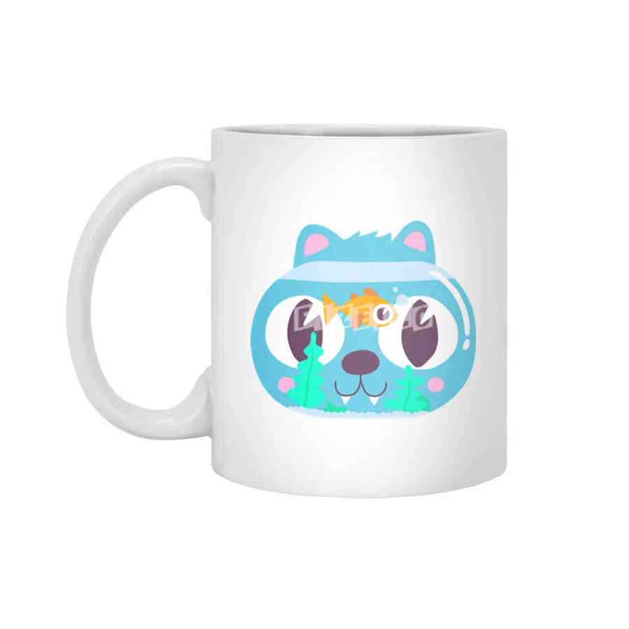 Cat & Fish Beyaz Kupa
