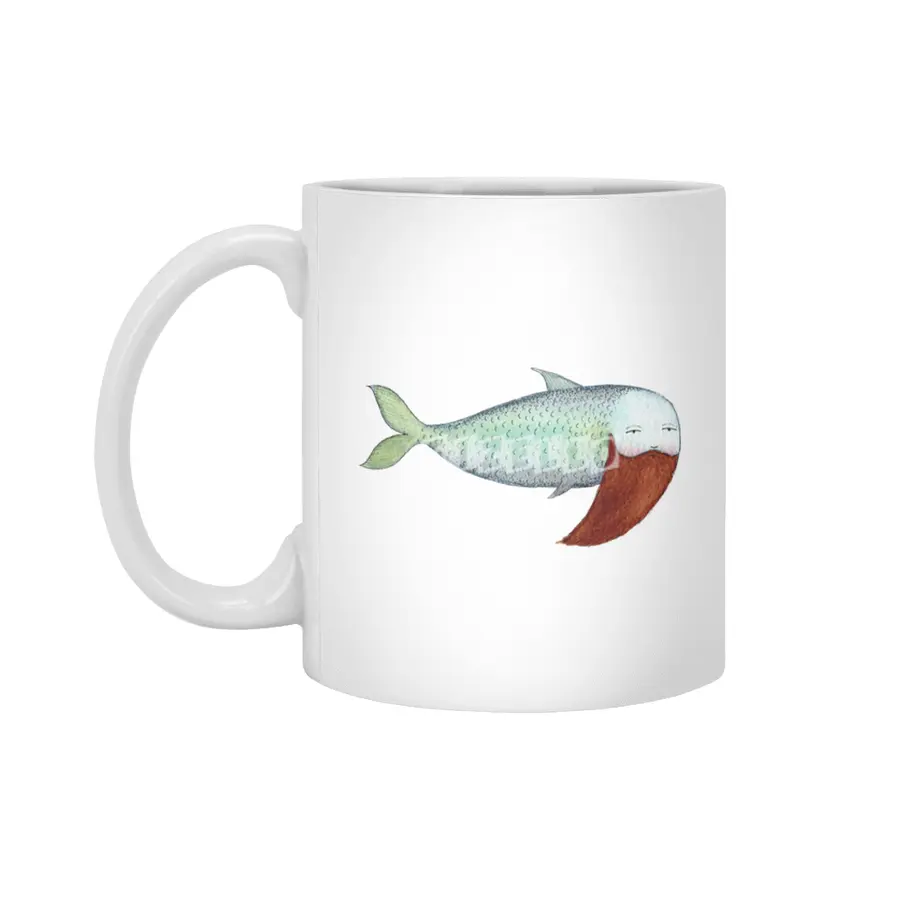 Fish with Beard Beyaz Kupa