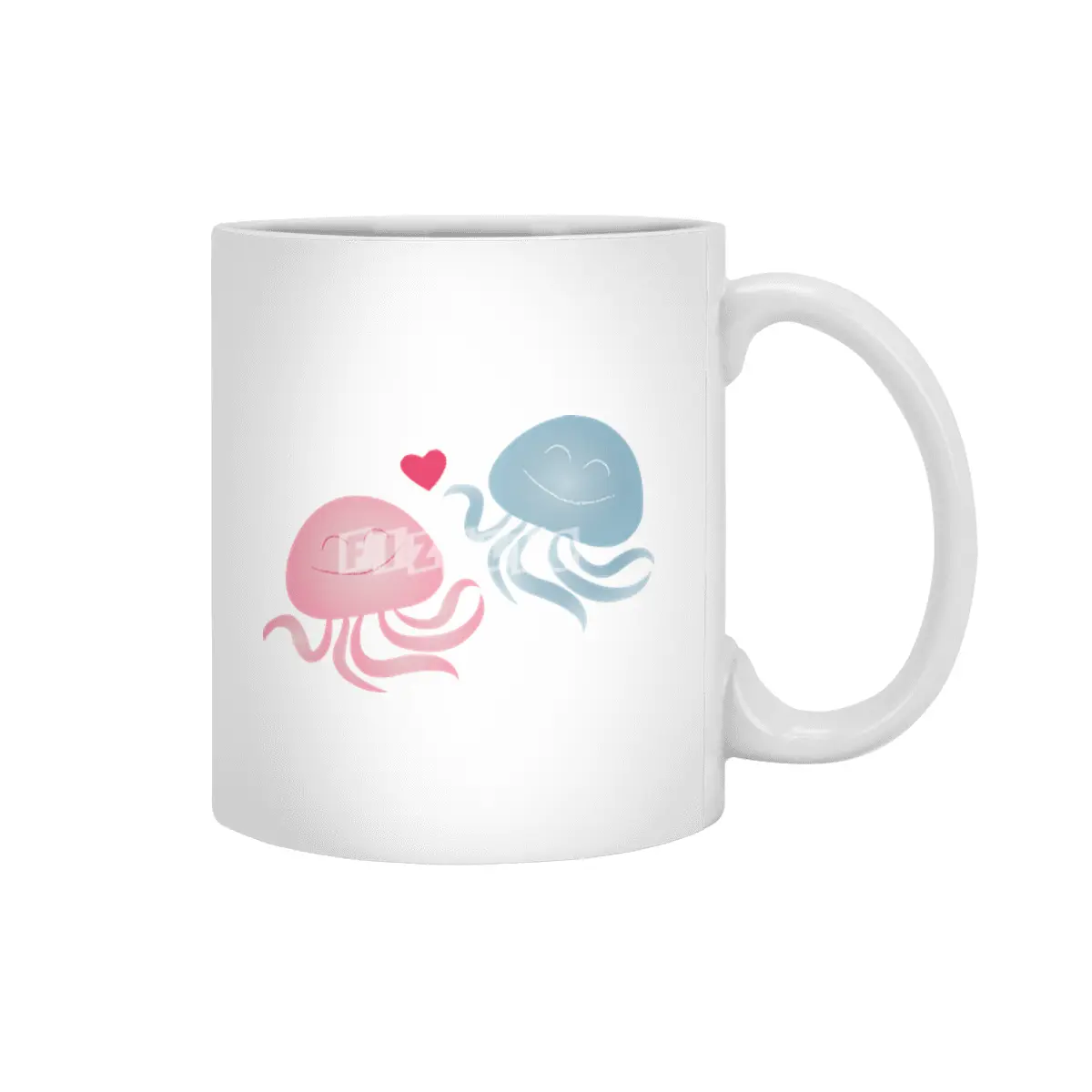 Jellyfish in love Beyaz Kupa