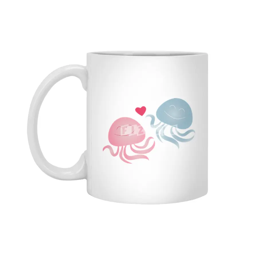 Jellyfish in love Beyaz Kupa