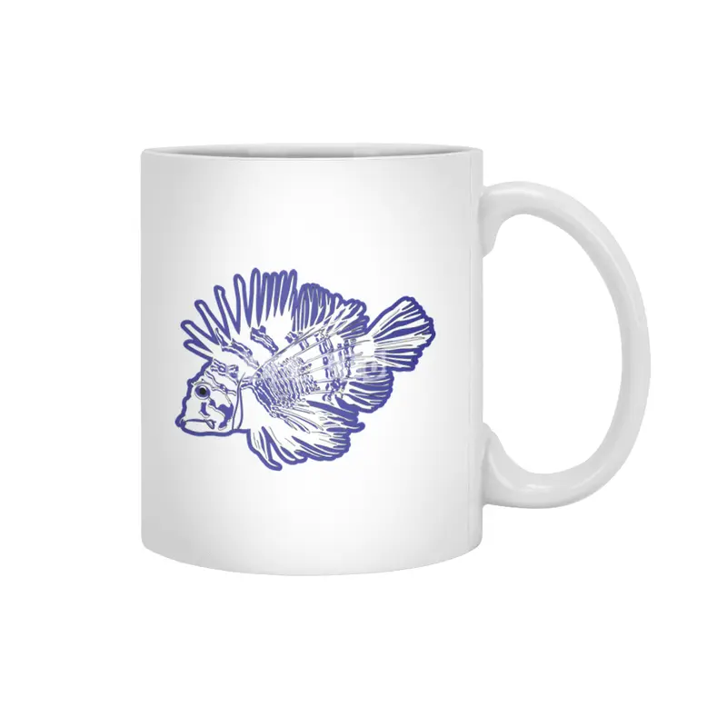 Lionfish - Blue Beyaz Kupa