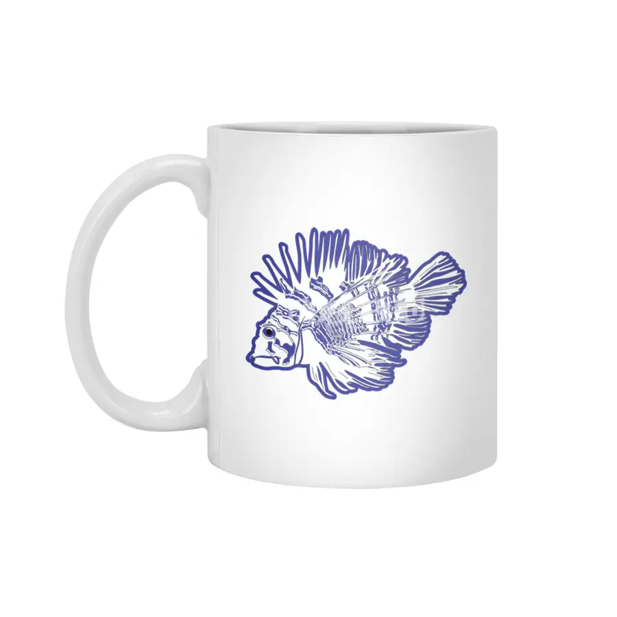 Lionfish - Blue Beyaz Kupa