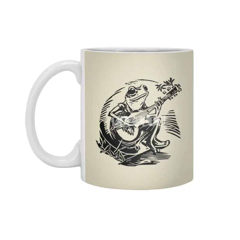 Frog with banjo Beyaz Kupa