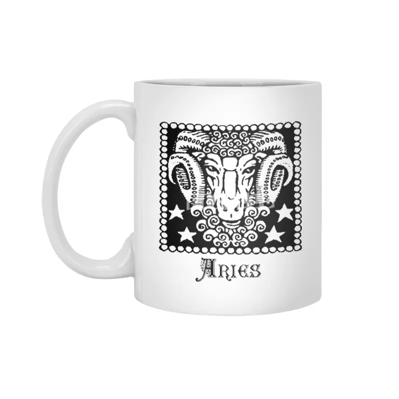Aries Birth Sign Zodiac Horoscope Symbol Astrology Sign Beyaz Kupa