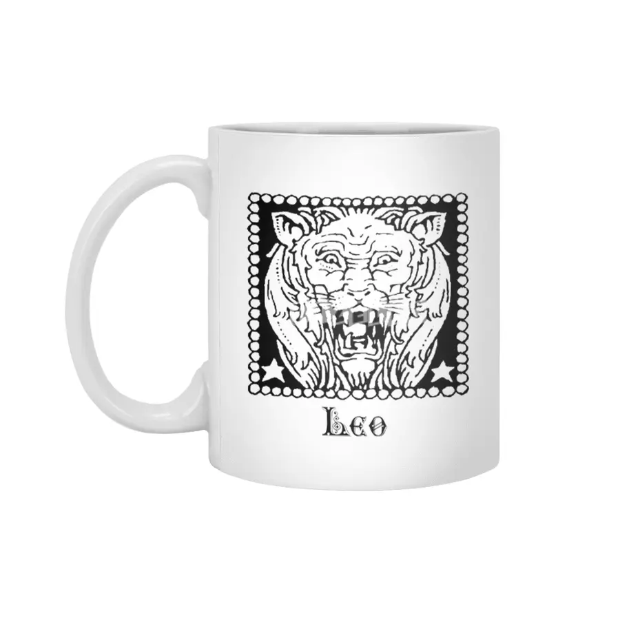 Leo Birth Sign Zodiac Horoscope Symbol Astrology Sign Beyaz Kupa
