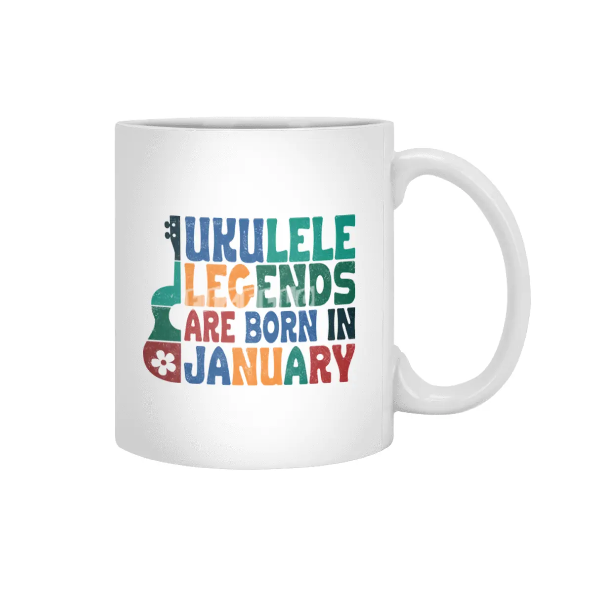 Ukulele Legends are born in January Beyaz Kupa
