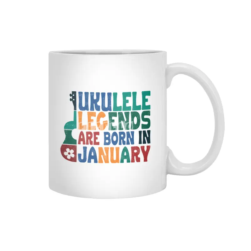 Ukulele Legends are born in January Beyaz Kupa