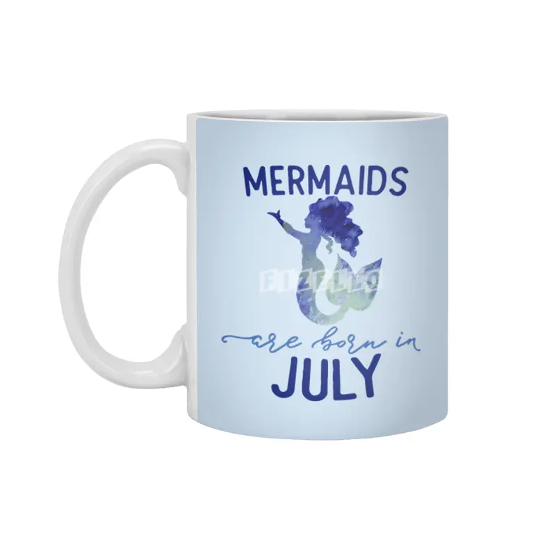 Mermaids are born in July Beyaz Kupa