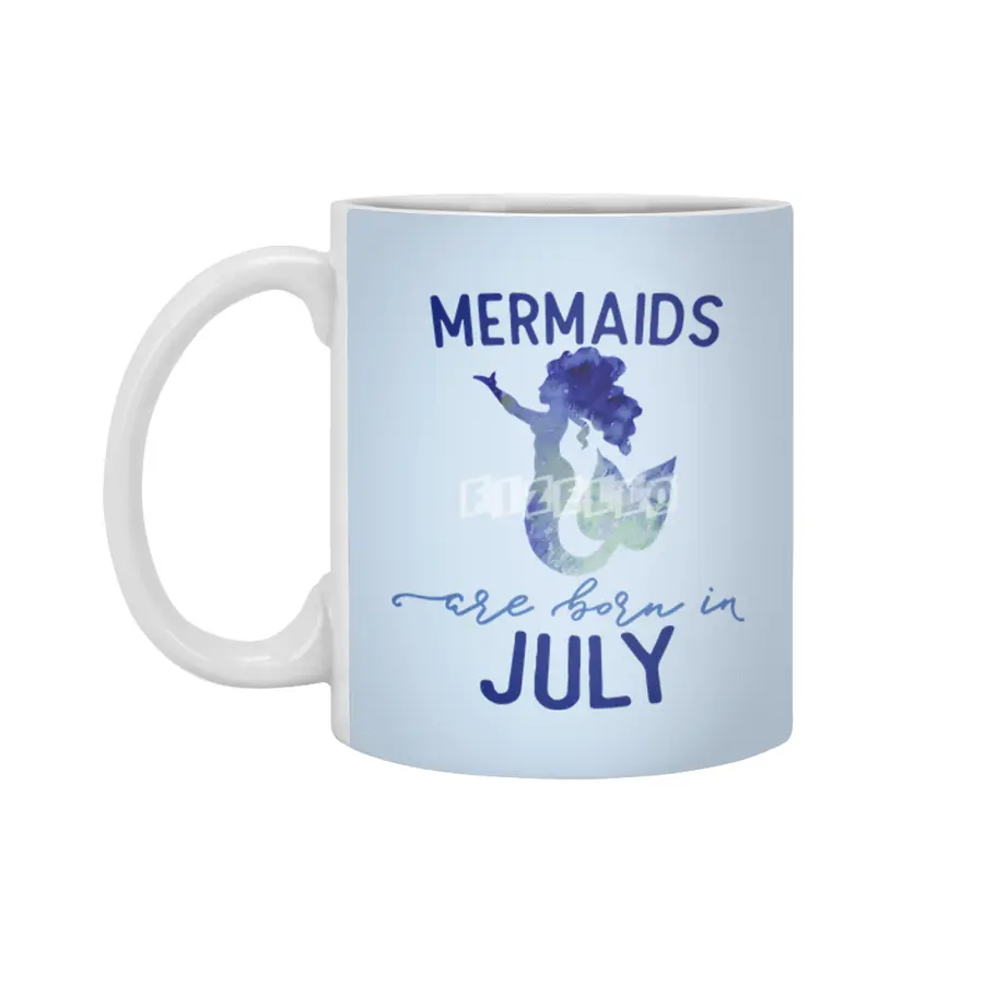 Mermaids are born in July Beyaz Kupa