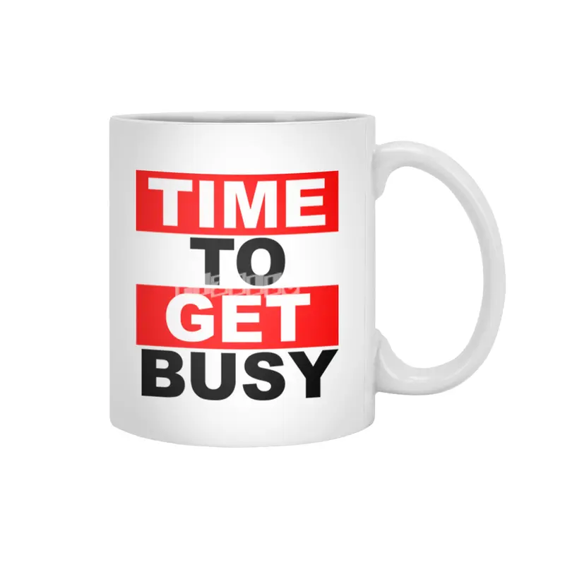 TIME TO GET BUSY 1 Beyaz Kupa