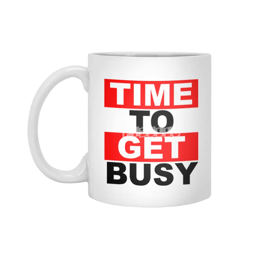 TIME TO GET BUSY 1 Beyaz Kupa
