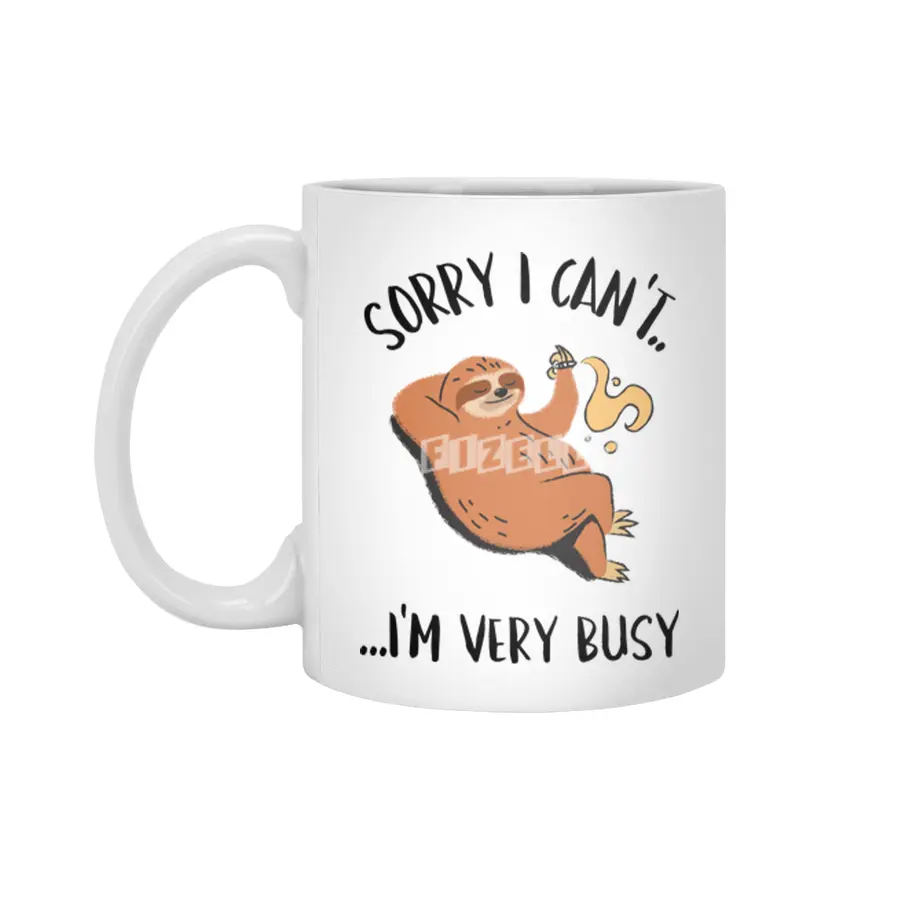 Sorry I Can't, I'm Very Busy Sloth Beyaz Kupa