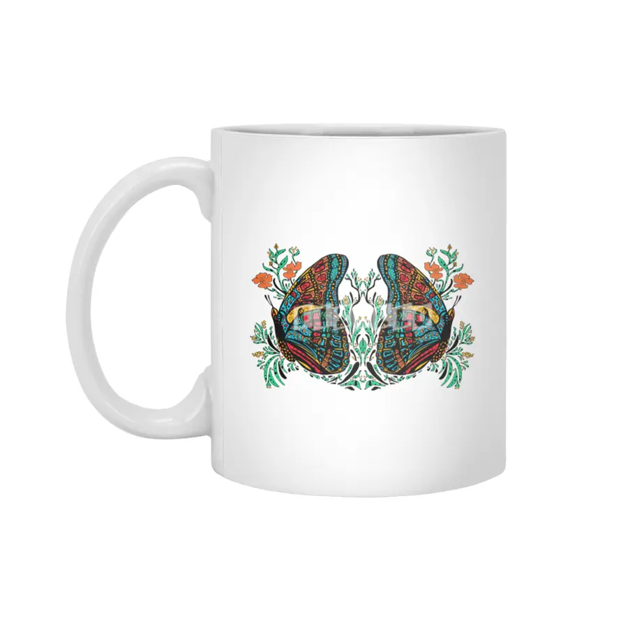 Turquoise Butterfly Beyaz Kupa