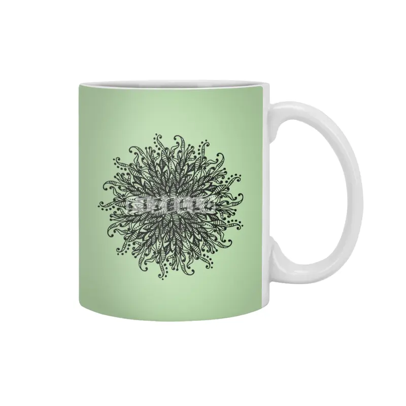 Decorative Mandala Graphic Print Design GC-005 Beyaz Kupa