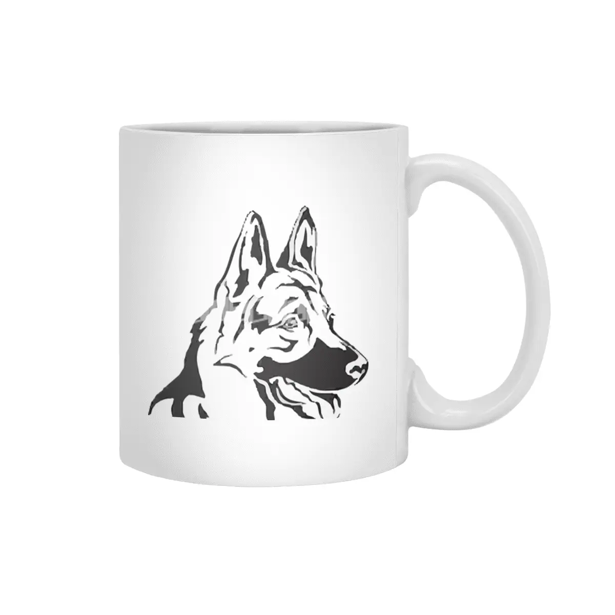 Decorative Portrait Profile Dog Beyaz Kupa