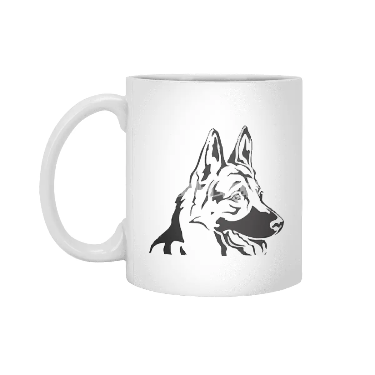 Decorative Portrait Profile Dog Beyaz Kupa