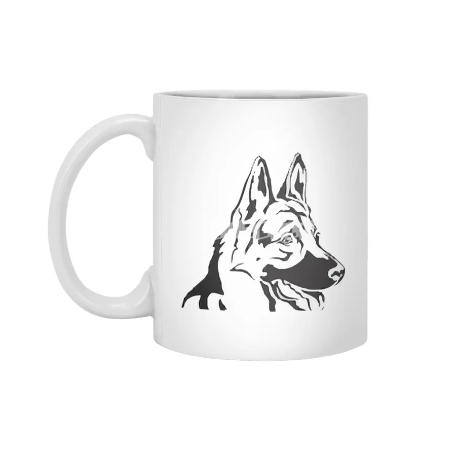 Decorative Portrait Profile Dog Beyaz Kupa