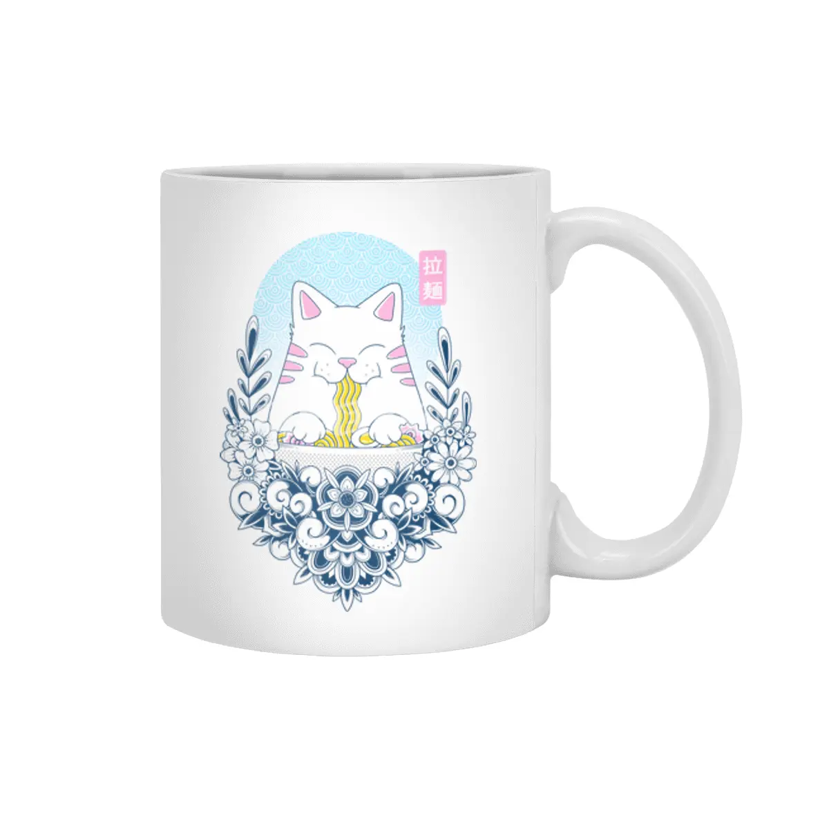Ramen Cat Beyaz Kupa