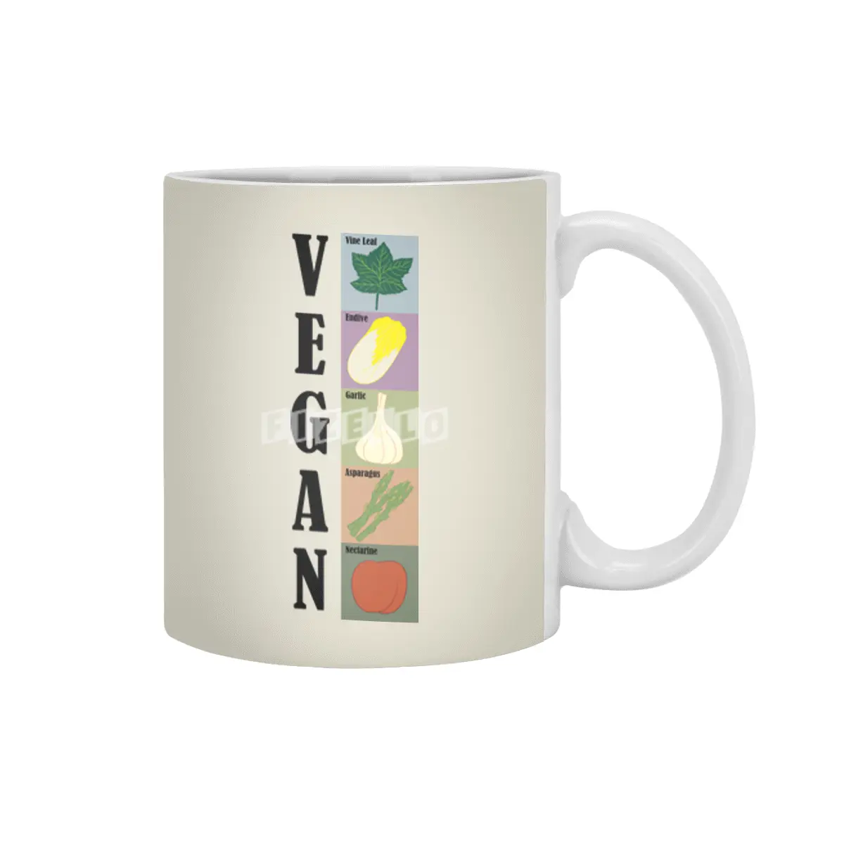 Vegan Alphabets Healthy Funny Vegetables Beyaz Kupa