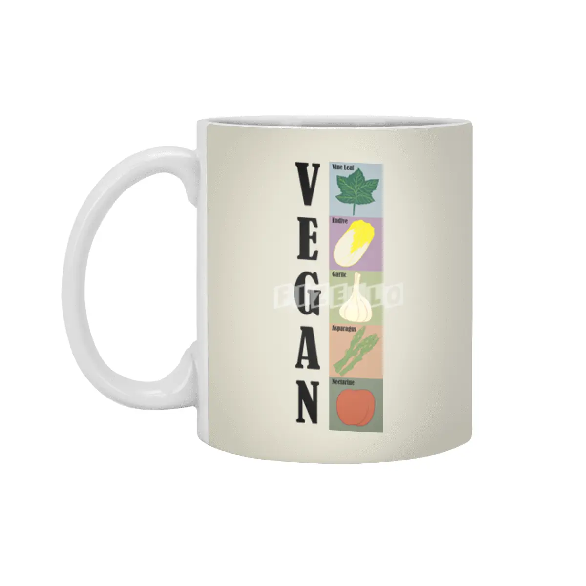 Vegan Alphabets Healthy Funny Vegetables Beyaz Kupa