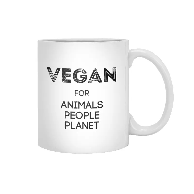 VEGAN FOR ANIMALS PEOPLE PLANET Beyaz Kupa