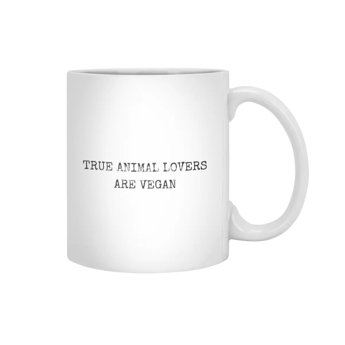 TRUE ANIMAL LOVERS ARE VEGAN Beyaz Kupa