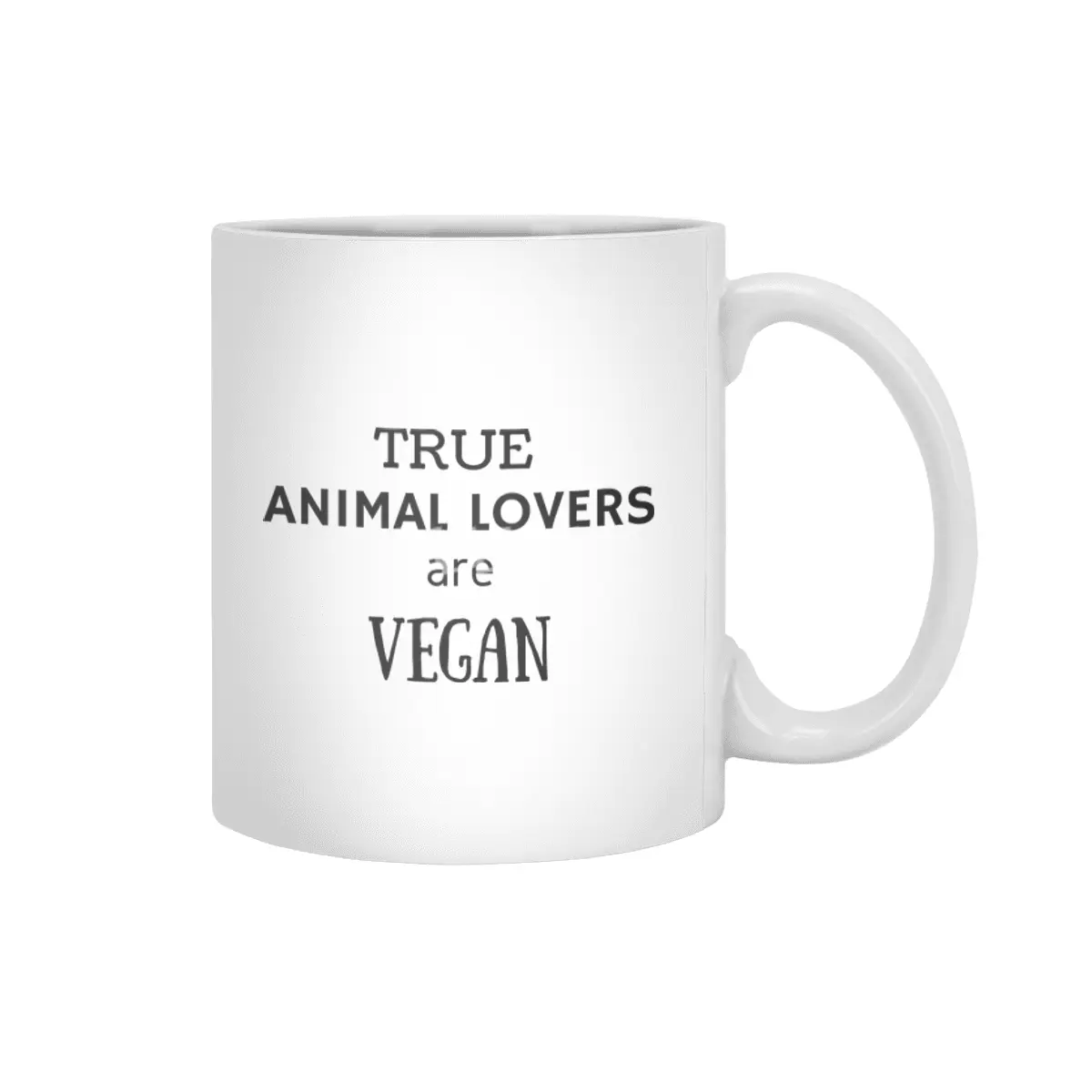 TRUE ANIMAL LOVERS ARE VEGAN Beyaz Kupa