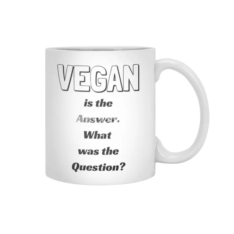 VEGAN is the Answer. Beyaz Kupa