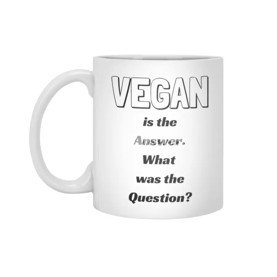 VEGAN is the Answer. Beyaz Kupa