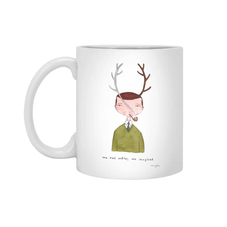 One real antler, one imagined Beyaz Kupa