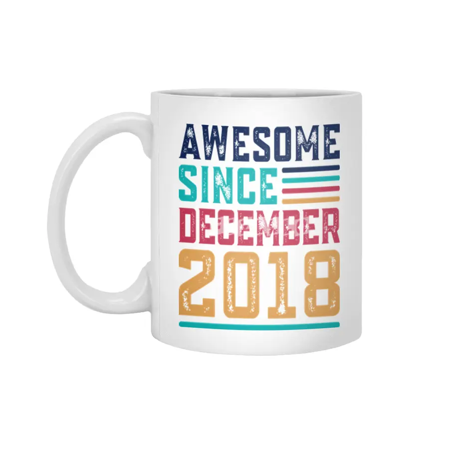 Awesome Since December 2018 Beyaz Kupa