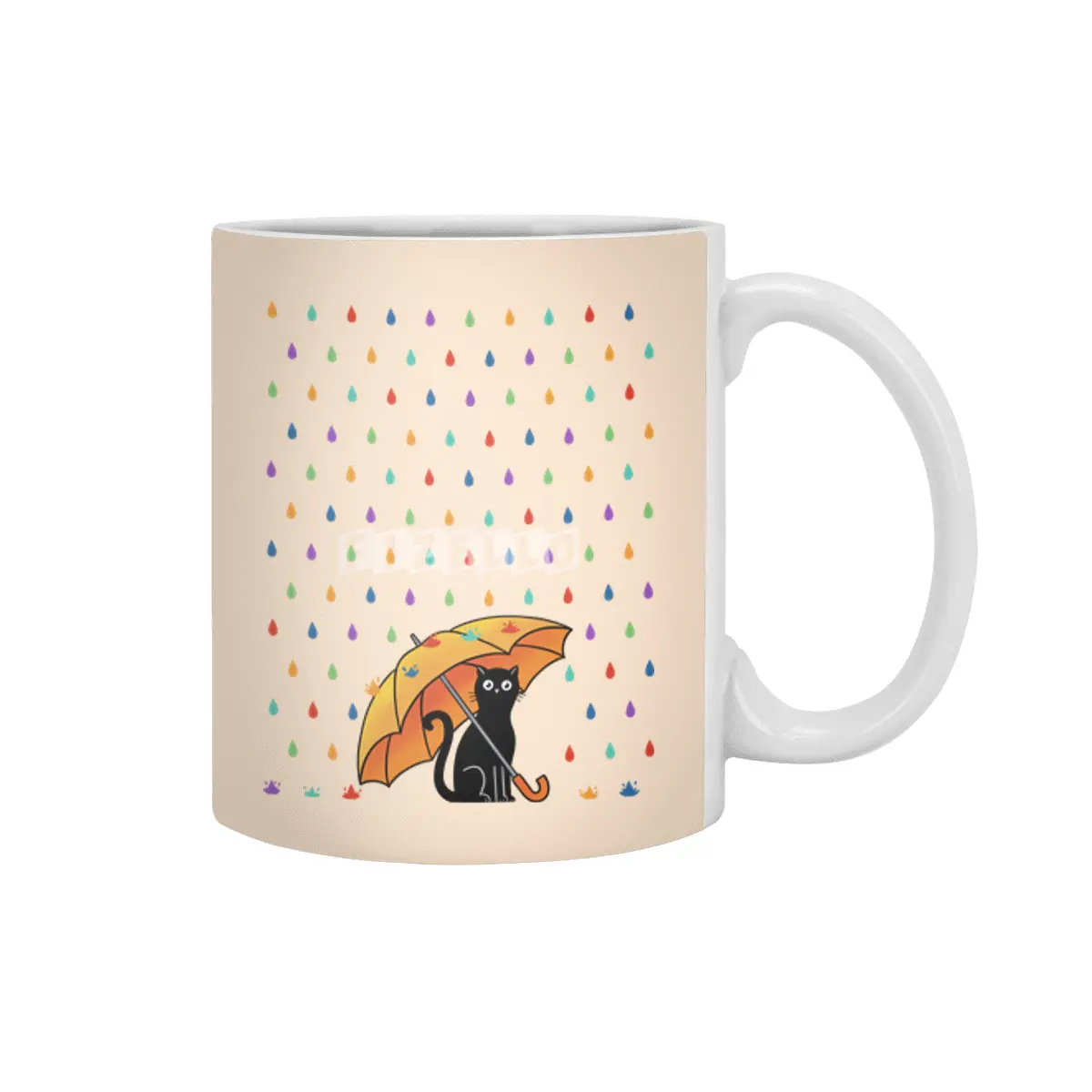 Cat and rain Beyaz Kupa