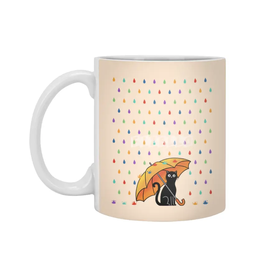 Cat and rain Beyaz Kupa