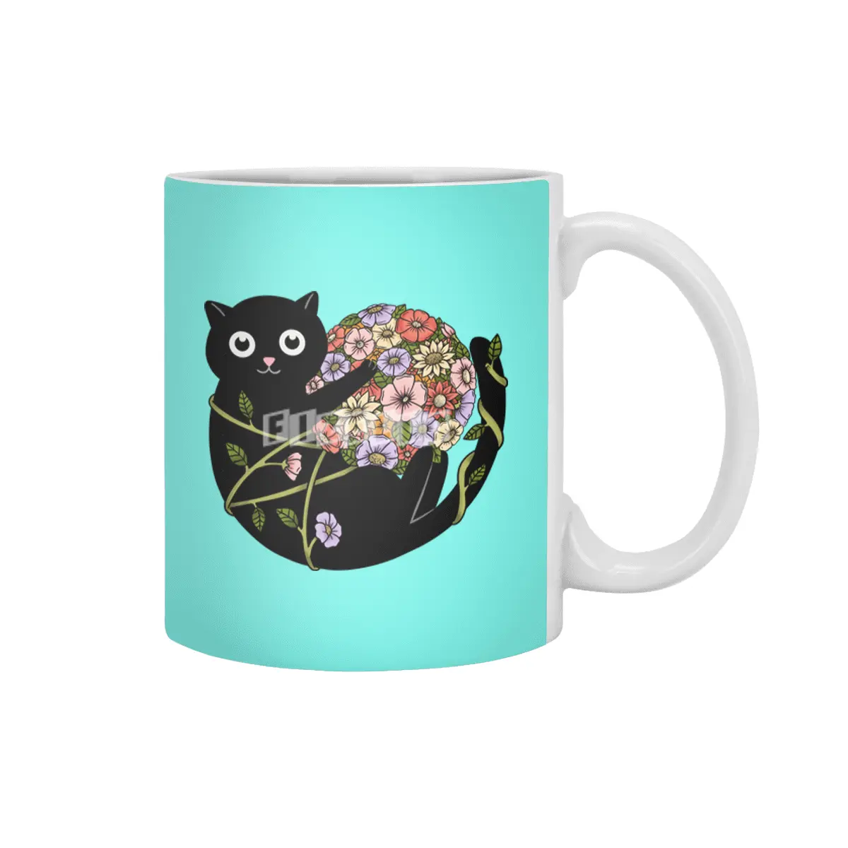 Cat flowers ball Beyaz Kupa