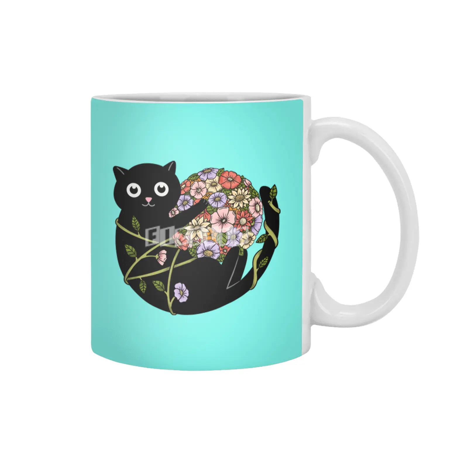 Cat flowers ball Beyaz Kupa