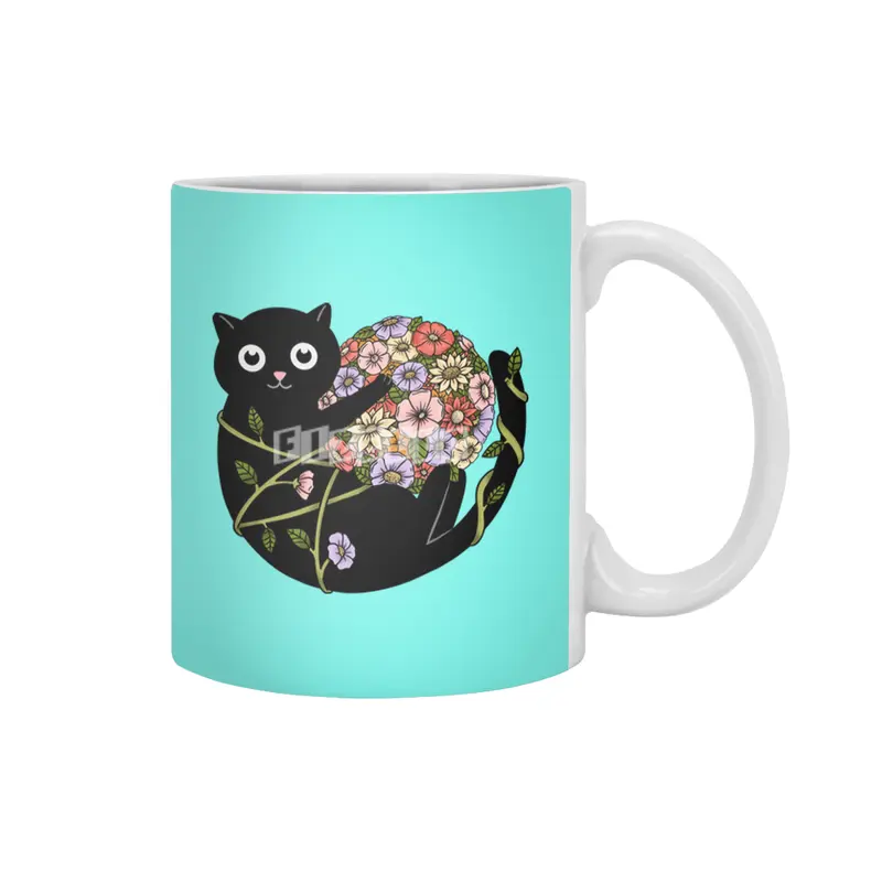 Cat flowers ball Beyaz Kupa
