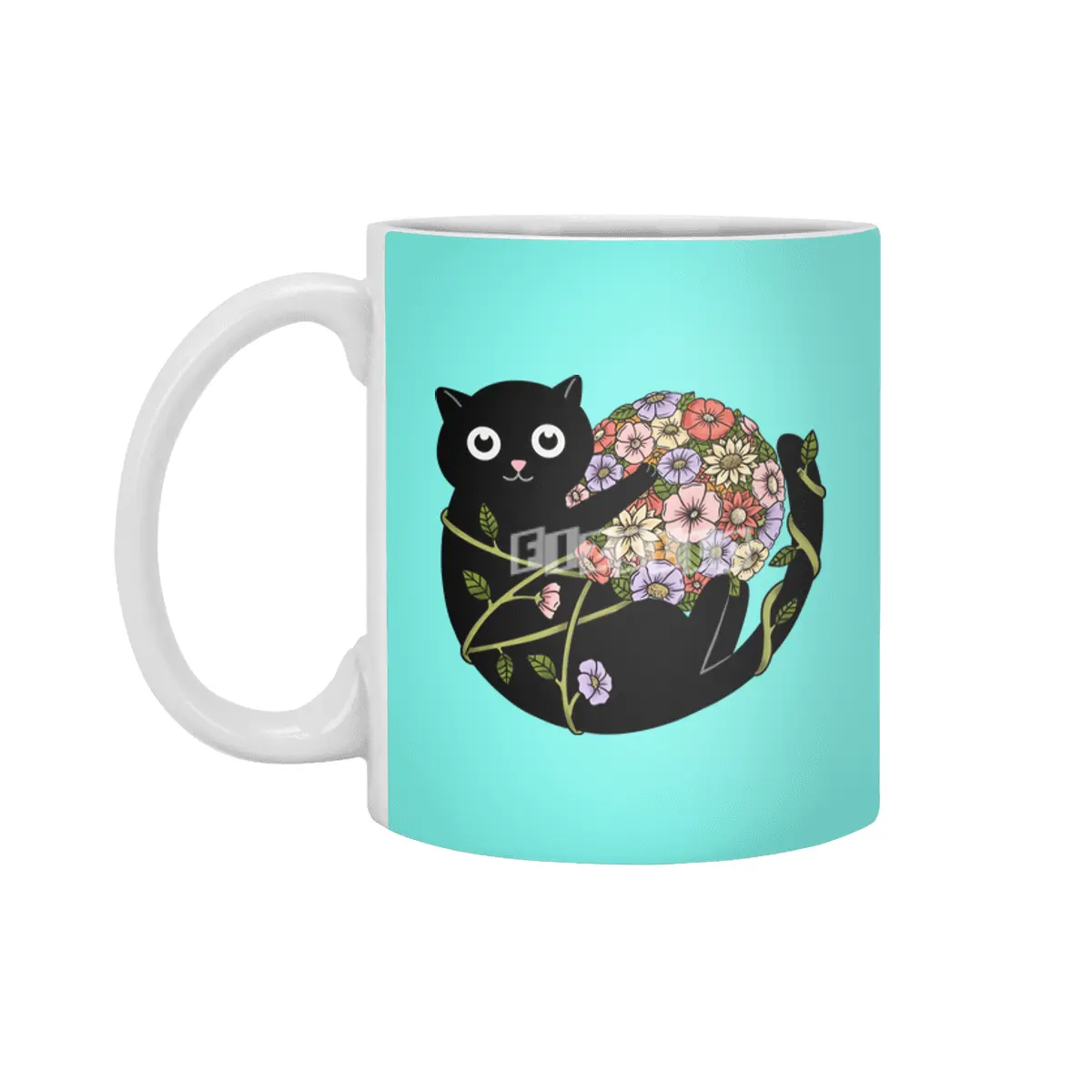 Cat flowers ball Beyaz Kupa