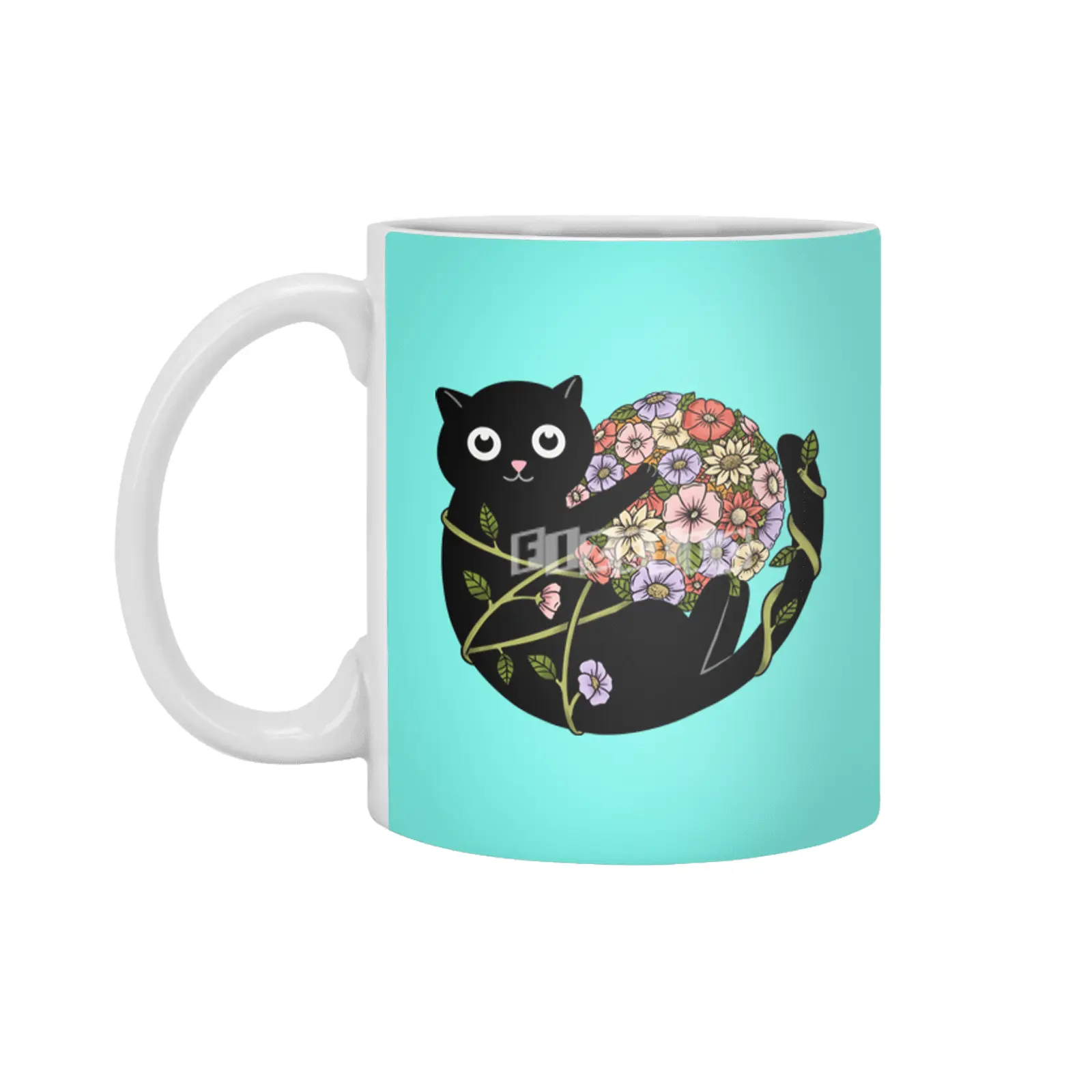 Cat flowers ball Beyaz Kupa
