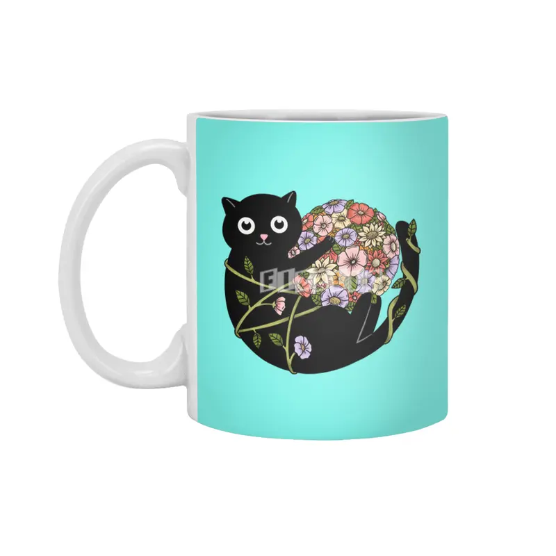 Cat flowers ball Beyaz Kupa