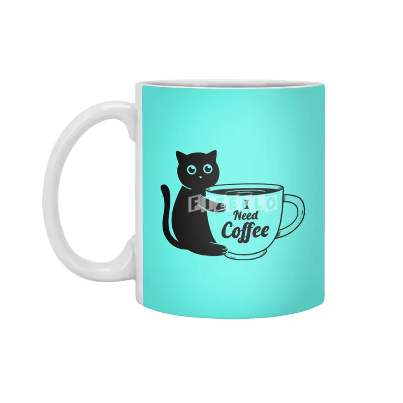 Cat I need Coffee Beyaz Kupa