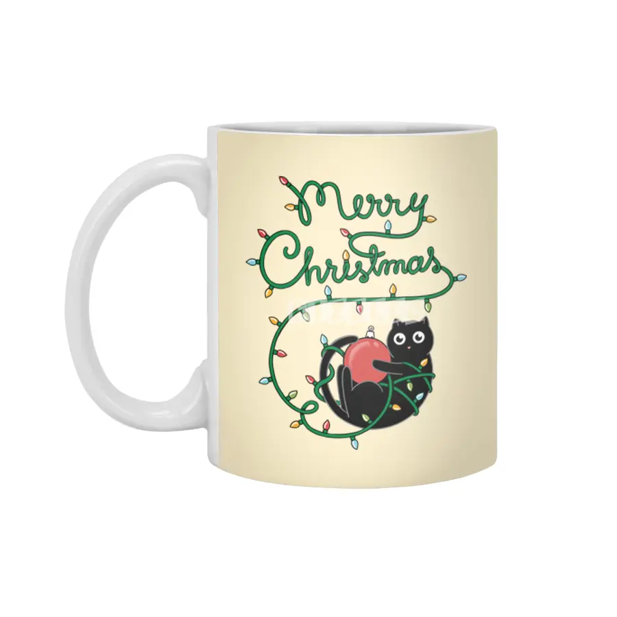 Cat merry christmas Beyaz Kupa