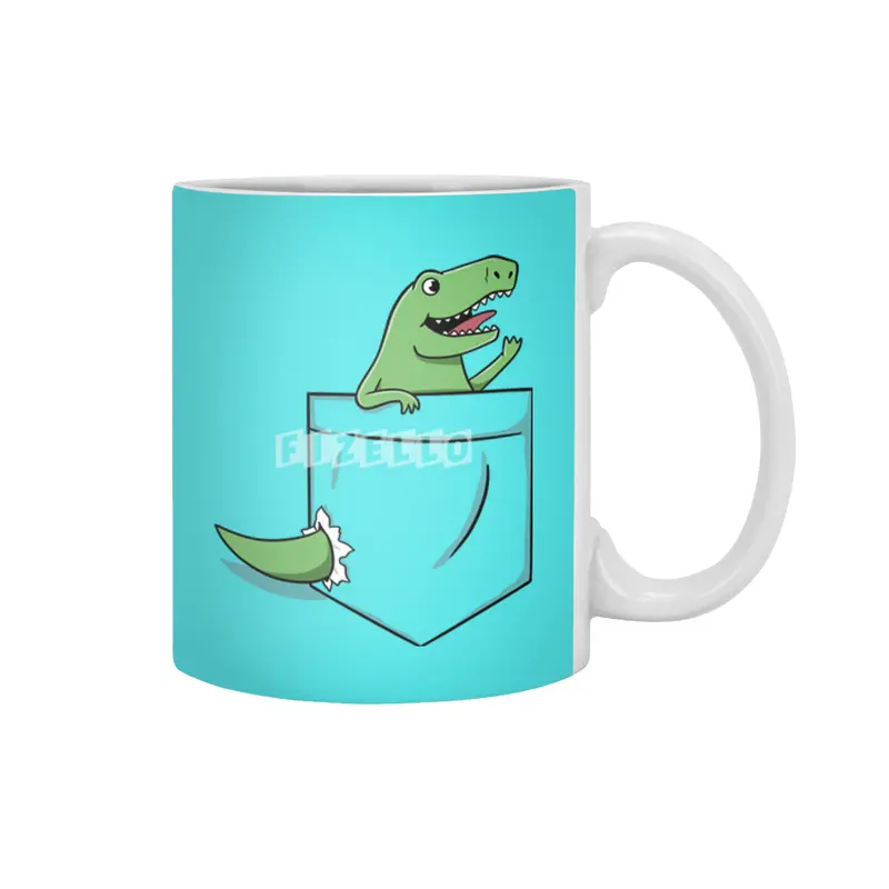 Dinosaur Pocket Beyaz Kupa