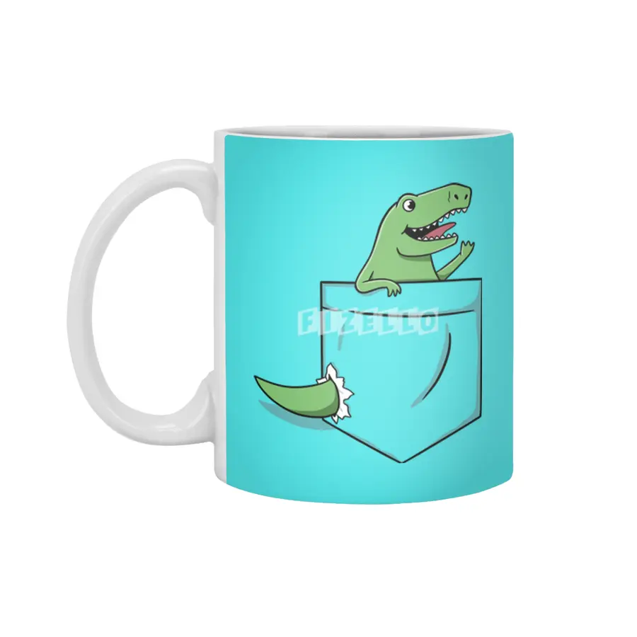 Dinosaur Pocket Beyaz Kupa