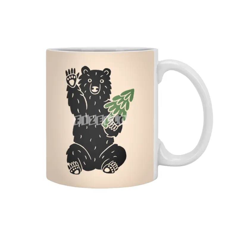 Bear in the Woods Beyaz Kupa
