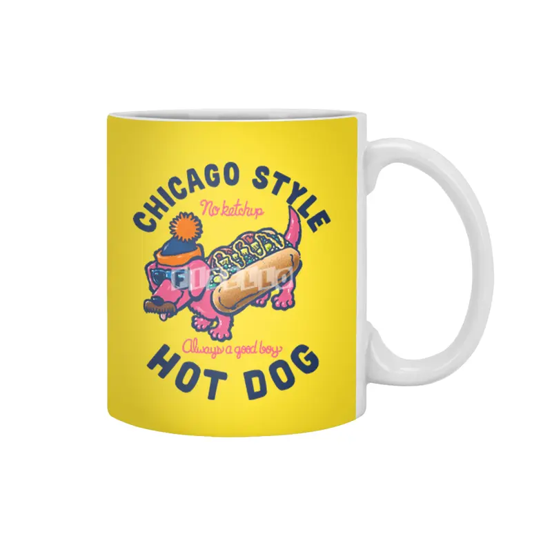 Da Chicago Dog With Text Beyaz Kupa