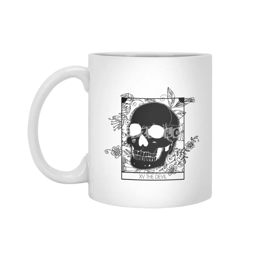 Tarot Death Wicca Skull Witch Magicka Beyaz Kupa