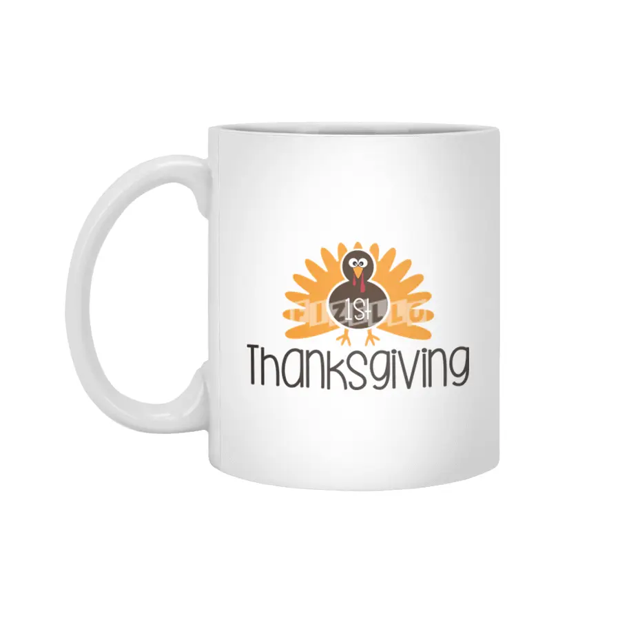 1st Thanksgiving Day Outfits Turkey Beyaz Kupa