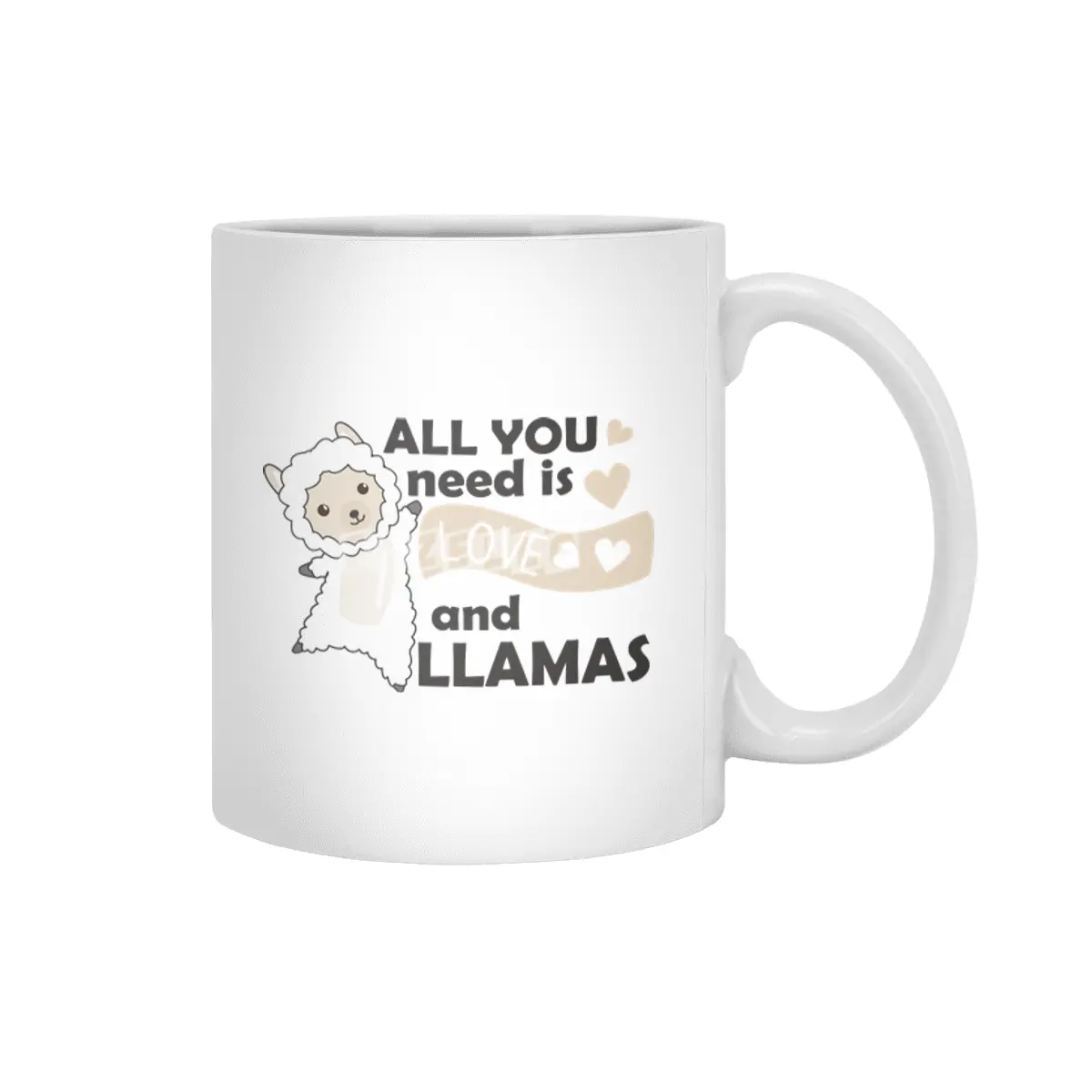 All You Need Is Love And Llama's Sweet Llama Heart Beyaz Kupa